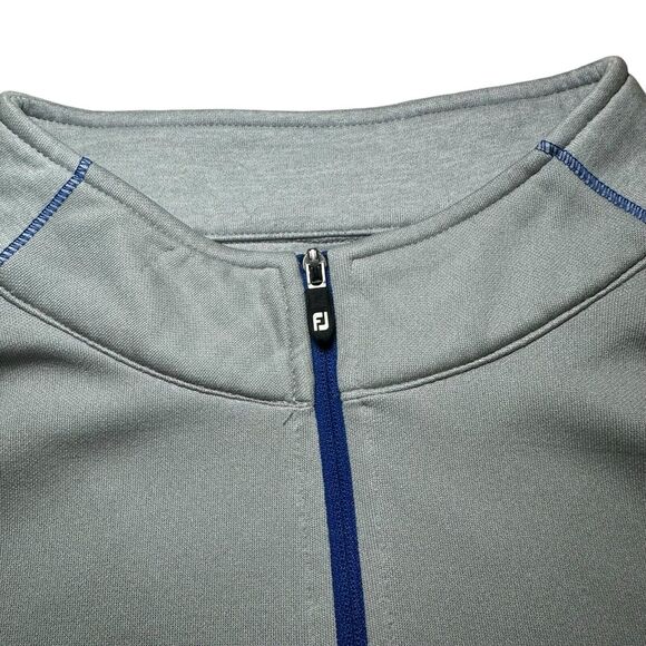 Footjoy FJ Pullover Sweatshirt Men's Size Large Gray/Blue Golf Quarter Zip - Picture 3 of 3